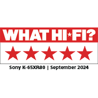 Logo giải thưởng 5 sao của What Hi-Fi dành cho Sony K-65XR80 vào tháng 9 năm 2024