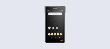 Mặt trước Walkman WM1AM2, đang hiển thị giao diện người dùng Android™