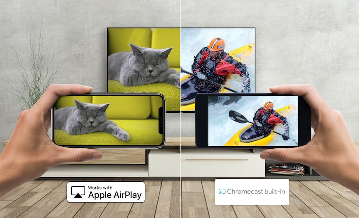 Thiết bị Android và điện thoại thông minh truyền phương tiện tới TV Sony bằng Apple AirPlay và Chromecast