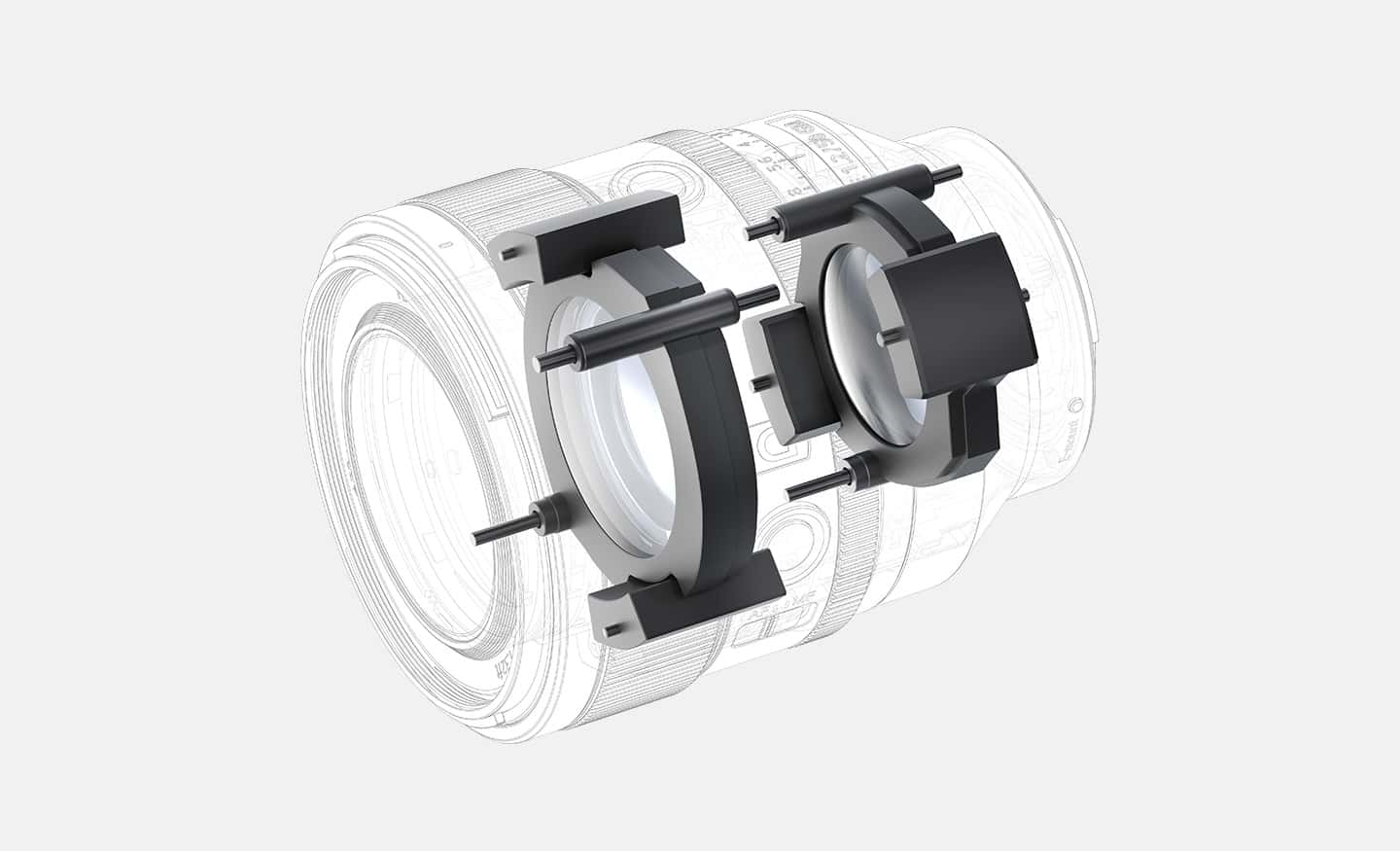 Hình ảnh các bộ truyền động của Mô-tơ tuyến tính XD trong ống kính